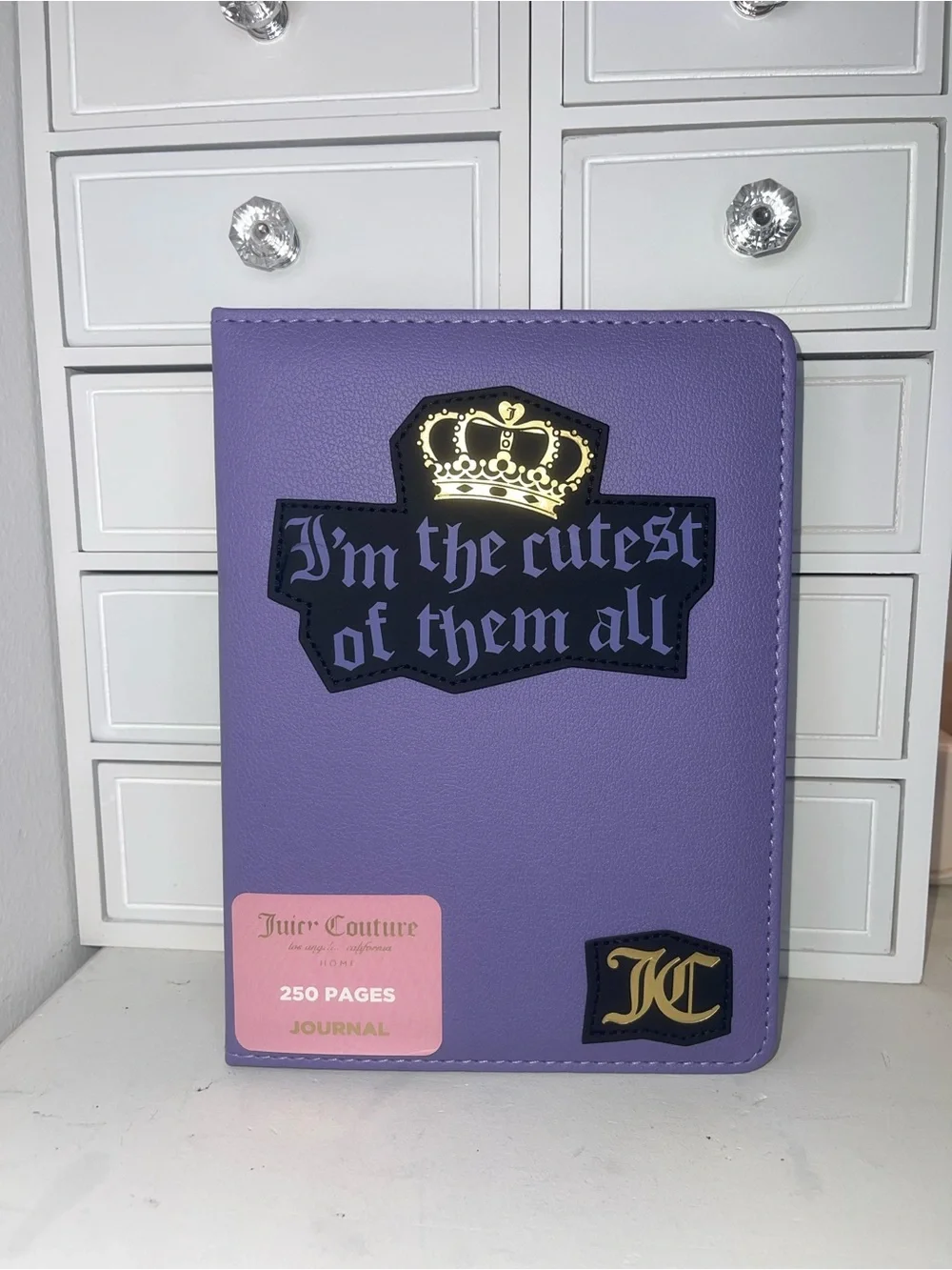 NWT Juicy Couture Purple Faux Leather Notebook with Gold Logo